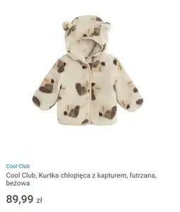 Smyk Cool Club, Kurtka chłopięca z kapturem, futrzana, beżowa oferta