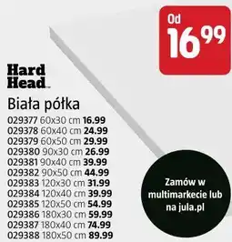 Jula Hard Head Biała półka oferta