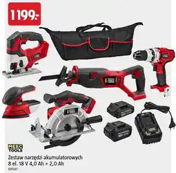 Jula Zestaw narzędzi akumulatorowych 8 el. 18 V 4,0 Ah + 2,0 Ah MEEC TOOLS oferta