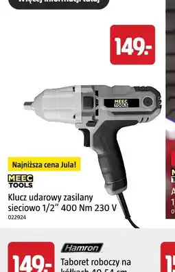Jula Klucz udarowy zasilany sieciowo 1/2'' 400 Nm 230 V Meec Tools oferta