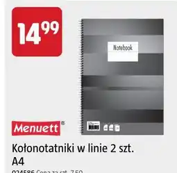 Jula Menuett Kołonotatniki w linie 2 szt. A4 oferta