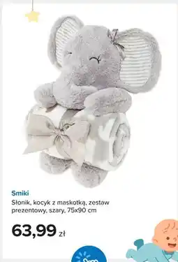 Smyk Słonik kocyk z maskotką zestaw prezentowy szary 75x90 cm Smiki oferta