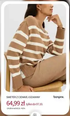 Sweter z cienkiej dzianiny Bonprix
