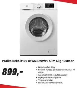Media Markt Pralka Beko b100 B1W630WWPL Slim 6 kg 1000obr oferta