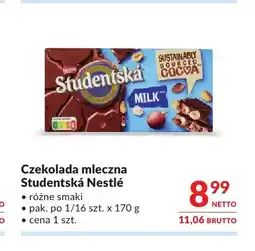 Makro Czekolada mleczna Studentská Nestlé oferta