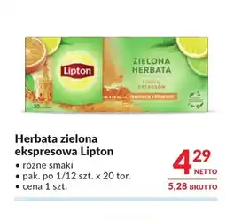 Makro Herbata zielona ekspresowa Lipton oferta