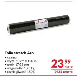 Makro Folia stretch czarna 50cmx150 m Aro oferta