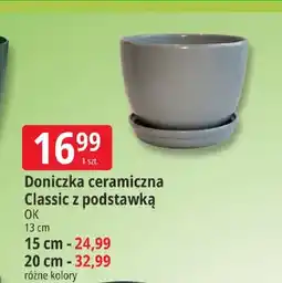 E.Leclerc Doniczka ceramiczna Classic z podstawką Ok 13 cm oferta