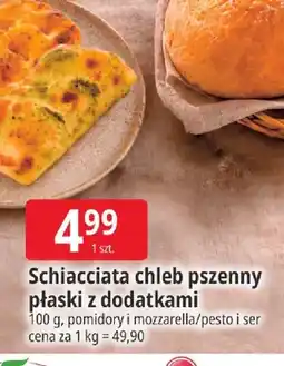 E.Leclerc Schiacciata chleb pszenny płaski z pomidorami i mozzarellą oferta