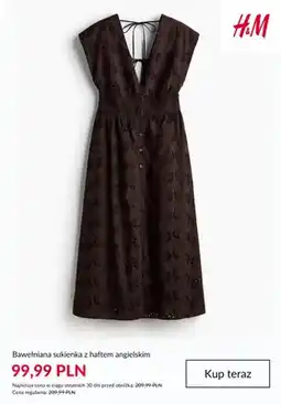 H&M Bawełniana sukienka z haftem angielskim H & M oferta