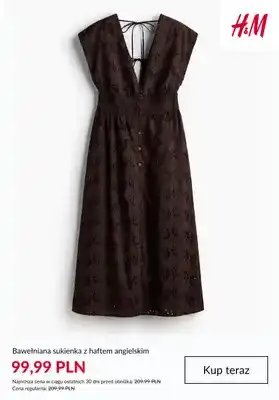 Bawełniana sukienka z haftem angielskim H & M