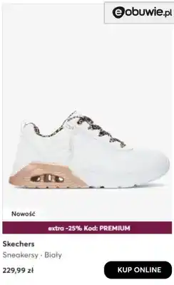 eobuwie Sneakersy białe Skechers oferta