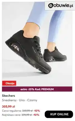 Sneakersy Uno czarny Skechers