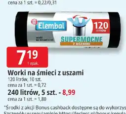 E.Leclerc Worki na śmieci z uszami 120 l Elembal oferta