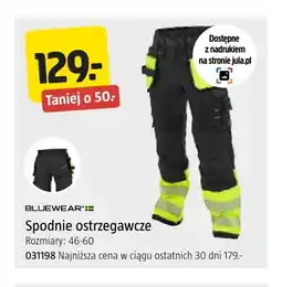 Jula Spodnie ostrzegawcze Bluewear oferta
