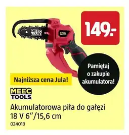 Jula Akumulatorowa piła do gałęzi 6/15,6 cm Meec Tools oferta