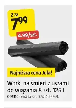 Jula Worki na śmieci z uszami do wiązania oferta