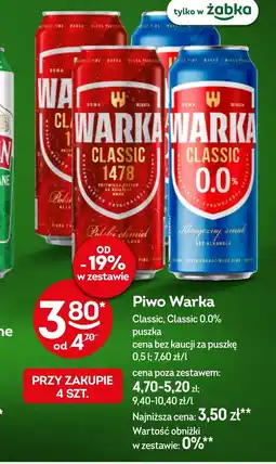 Żabka Piwo Warka oferta