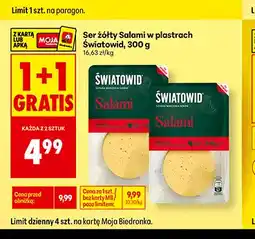 Biedronka Ser żółty Salami w plastrach Światowid oferta