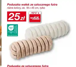 KiK Poduszka wałek ze sztucznego futra 18x45 cm oferta