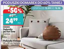 Biedronka DOMAREX Poduszka jeż Fun Time brązowa albo Poduszka Vintage 40 x 40 cm, beżowa oferta