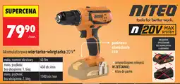 Biedronka Niteo Akumulatorowa wiertarko-wkrętarka 20 V oferta