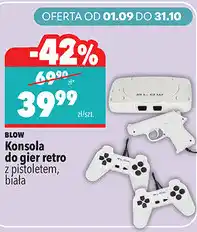 Biedronka BLOW Konsola do gier retro z pistoletem, biała oferta