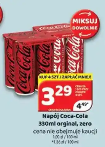 Napój Coca-Cola 330ml oryginal, zero
