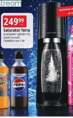 E.Leclerc Saturator Terra Sodastream w zestawie: cylinder CO2 Quick Connect i butelka Fuse 1 litr oferta