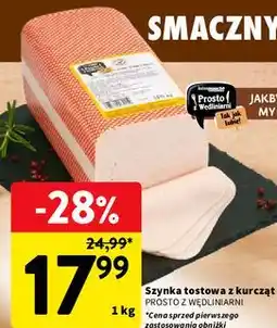 Intermarche Szynka tostowa z kurcząt PROSTO Z WĘDLINIARNI oferta