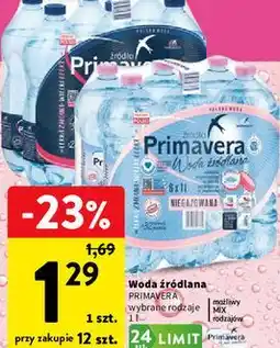 Intermarche Woda źródlana Primavera wybrane rodzaje oferta