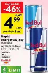 Intermarche Napój energetyzujący Red Bull wybrane rodzaje oferta