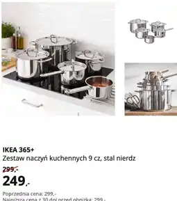 IKEA IKEA 365+ Zestaw naczyń kuchennych 9 cz, stal nierdz oferta