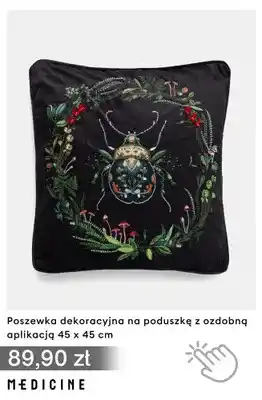Poszewka dekoracyjna na poduszkę z ozdobną aplikacją 45x45 cm Medicine