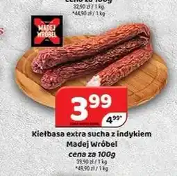 Delfin Kiełbasa extra sucha z indykiem Madej Wróbel oferta