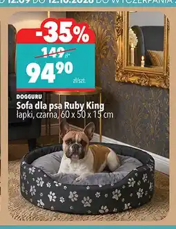 Biedronka Sofa dla psa Ruby King łapki czarna 60x50x15 cm Dogguru oferta