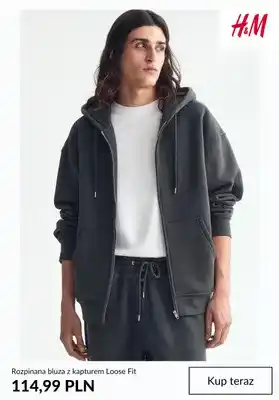 H&M Rozpinana bluza z kapturem Loose Fit H & M oferta