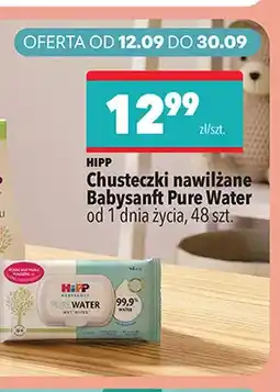 Biedronka Chusteczki nawilżane Babysanft Pure Water od 1 dnia życia HiPP oferta