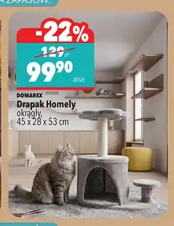 Biedronka Drapak Homely okrągły 45x28x53 cm Domarex oferta