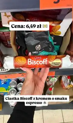 Biedronka Ciastka Lotus Biscoff Tomorrowland Edition o smaku espresso oferta