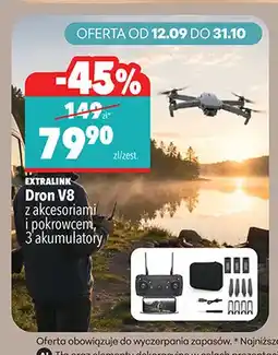 Biedronka Dron V8 z akcesoriami i pokrowcem 3 akumulatory Extralink oferta