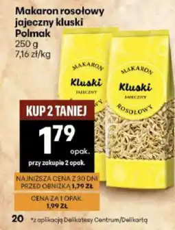 Delikatesy Centrum Makaron rosółowy jajeczny kluski Polmak oferta