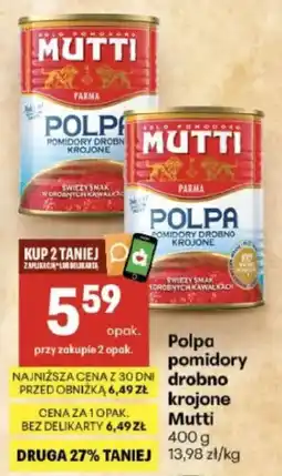 Delikatesy Centrum Polpa pomidory drobno krojone Mutti oferta