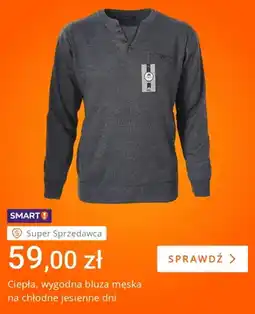 Allegro Ciepła, wygodna bluza męska na chłodne jesienne dni S'West oferta