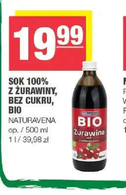Spar Sok z żurawiny bez cukru Bio Naturavena 100% oferta