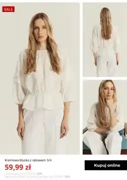 Greenpoint Kremowa bluzka z rękawem 3/4 Greenpoint oferta