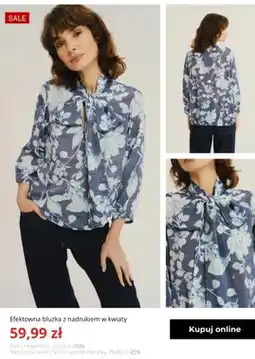 Greenpoint Efektowna bluzka z nadrukiem w kwiaty Greenpoint oferta