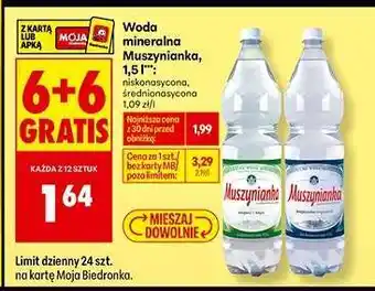 Biedronka Woda mineralna Muszynianka, 1,5 l oferta