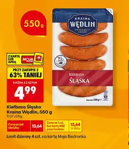 Biedronka Kiełbasa śląska Kraina Wędlin oferta