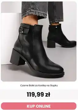 Renee Czarne botki za kostkę na słupku Reneé oferta